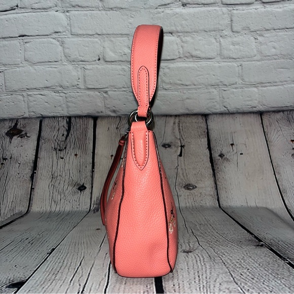 Rare! Coach Sutton Pink Leather Floral Crossbody Bag (Style #55373) - Picture 6 of 17